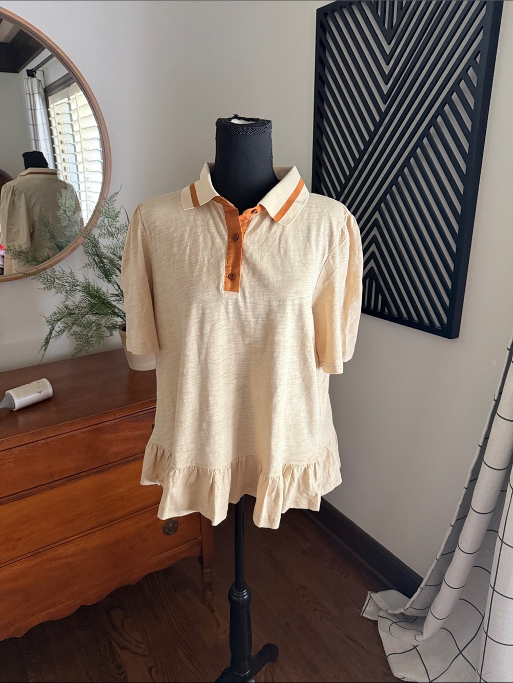 Voy ruffled hem polo large